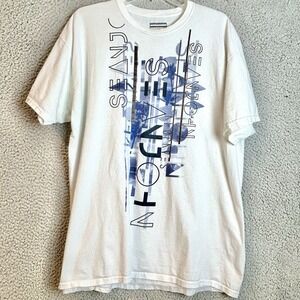 Sean John T Shirt XL White Graphic  Logo Streetwear Hip Hop T-Shirt No Diddy